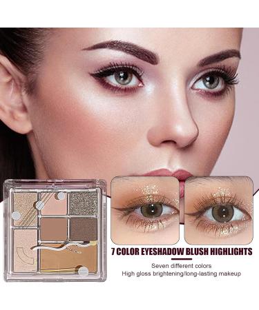 Colorful Eyeshadow Palette - 7 Colors Shimmer Waterproof Eyeshadow - Professional Vibrant Colors Shades Cosmetics Compact Waterproof Glitter Makeup Palette for Blendable Bright Makeup Littryee Raw Coconut Latte No. 16 - Buy Online on GoSupps.com