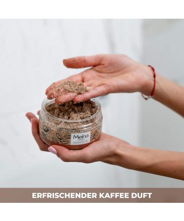 Meina Organic Coffee Body Peeling Scrub - 280g | Face & Body Exfoliator for Men & Women - Natural Peeling for Smooth Skin - Buy Online on GoSupps.com