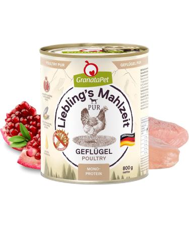 Granatapet Liebling's Meal Poultry - Grain-Free & Sugar-Free Wet Dog Food 6 x 800g | High Meat Content & Quality Oils - Buy Online on GoSupps.com