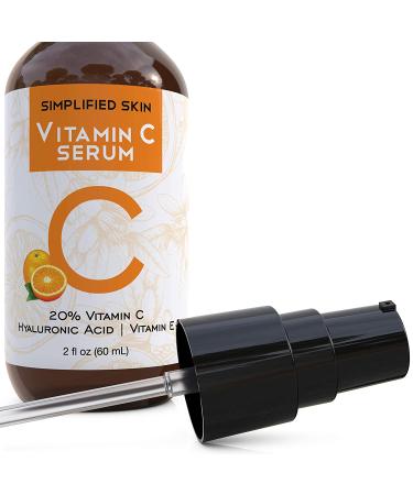 Vitamin C Serum 20% - Anti-Aging, Acne & Dark Spot Remover with Hyaluronic Acid & Vitamin E | Simplified Skin - Buy Online on GoSupps.com