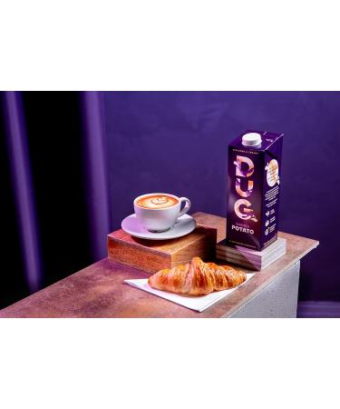 DUG - Barista Potato Milk Creamy Plant- Based Drink Great in Coffee Smoothies or in Baking. Vegan Friendly Gluten and Dairy Free Free From Nuts (Case of 8 x 1L Cartons) Barista 1 l (Pack of 8) - Buy Online on GoSupps.com