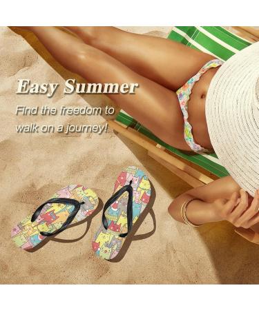 Mnsruu Christmas Cat Flip-Flops for Home & Travel | X-Large Multi-Colored | Unisex Spa & Hotel Slippers - Buy Online on GoSupps.com