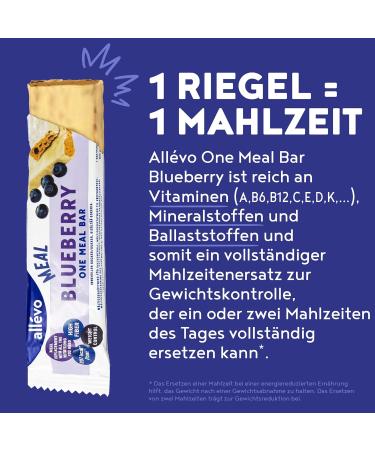 All vo Blueberry Meal Bar - 20 Low-Calorie Protein Bars for Weight Loss & Control - High Fiber Vitamins | Buy Now! - Buy Online on GoSupps.com