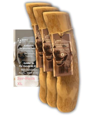Zoys Coffee Wood Natural Chewing Bones for Dogs - XL (3 Pieces) | Dental Health & Sustainable Employment Chew Toys - Buy Online on GoSupps.com
