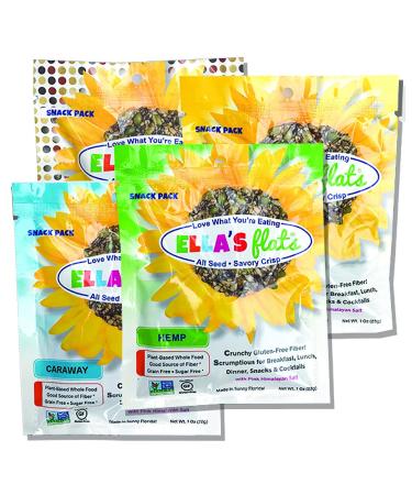 ELLAS FLATS All Seed Savory Crisps - Gluten Free, Keto, Vegan, High Fiber, Low Carb (20 Pack) - Buy Online on GoSupps.com