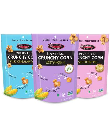 Seapoint Farms Mighty Lil Crunchy Corn Variety Pack Vegan Gluten-Free Dairy-Free Non-GMO and Kosher Crunchy Snack for Healthy Snacking 4 oz (Pack of 3)