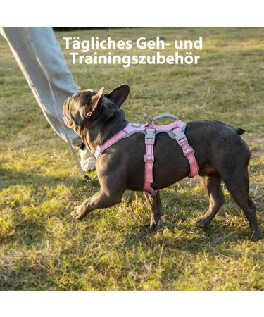 Huntboo Dog Harness - Reflective Escape Artist Vest for Large Dogs Adjustable Walk & Race Belt Padded Handle Pink (Size L) - Buy Online on GoSupps.com