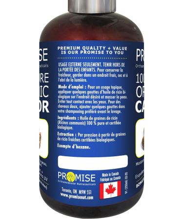 270ml (9oz) ORGANIC CASTOR Oil 100% Pure Certified For Hair Beard Moisturizes Softens Nourishes Skin Hair and Nails Made in Canada No Chemicals Cruelty Free Hexane free (270ml) 270 ml (Pack of 1) - Buy Online on GoSupps.com
