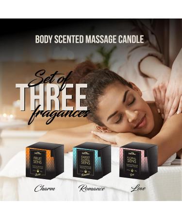 Buy HOT Flowers Beeswax Body Scented Massage Candle Set - Skin Safe Low Heat Oil Warmer - 3 Romantic Scents - International Shipping - Buy Online on GoSupps.com