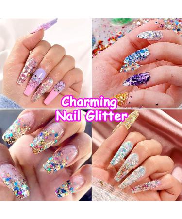Hemoer Holographic Chunky Glitter - Purple 100g | Craft Glitter for Resin Face Nail Body Slime & Parties - Buy Online on GoSupps.com
