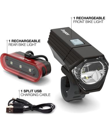 Energizer X400 Rechargeable Bike Light - Compact & Lightweight Design, IPX4 Water Resistant - Front Clip & Rear LED Light for Visibility - Buy Online on GoSupps.com