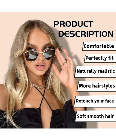 HAIRCUBE Ombre Blonde Shoulder Length Wig with Bangs | Synthetic Layered Wigs for Daily Party | Dark Roots | 24IN - Buy Online on GoSupps.com