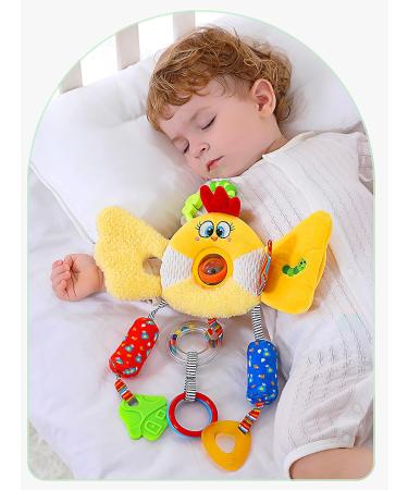 Funsland Baby Stroller Toys - Hanging Plush Chick Toy with Bell for Newborns | Clip-On Activity Gift for 0-12 Months Boys & Girls - Buy Online on GoSupps.com