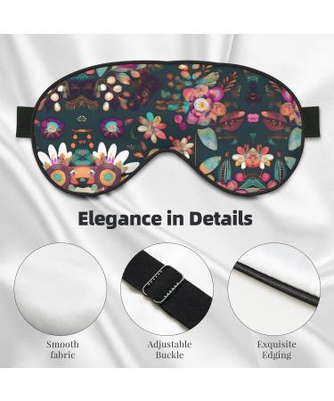 Colorful Boho Floral Print Unisex Sleep Mask | Double-Sided Eye Mask for Perfect Sleep & Skin Care - Buy Online on GoSupps.com