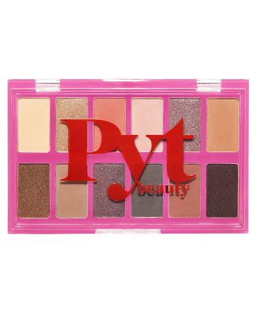 PYT Beauty Highly Pigmented Eyeshadow Palette with Cool Crew Nude Shades, Hypoallergenic, Vegan Makeup, 1 Count, Talc Free