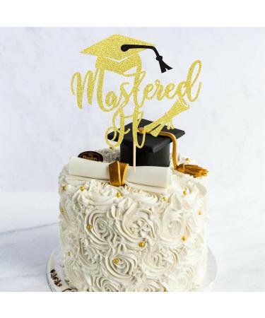 Arthsdite 1Pc Mastered It Cake Topper College Grad Class of 2024 Congratulations MBA Graduation Party Decorations Supplies - Gold Glitter Gold Mastered It Cake Topper - Buy Online on GoSupps.com