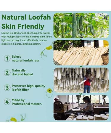 3 Pack Natural Loofah Exfoliating Back Scrubber Set for Shower - Body Sponge Pads for Deep Cleaning - Ideal for Women and Men - Buy Online on GoSupps.com