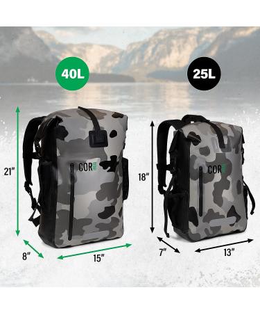 COR Surf Waterproof Dry Bag Backpack with Padded Laptop Sleeve 25L & 40L Heavy Duty Roll-Top Pack Green 25L - Buy Online on GoSupps.com