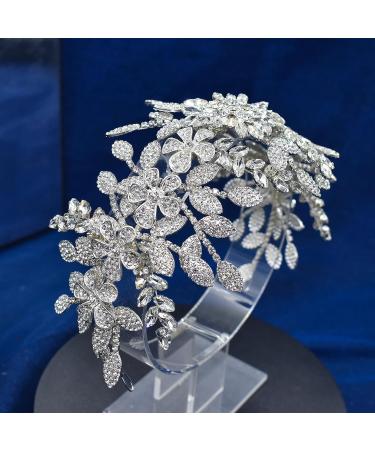 WONRLUA Rhinestone Bridal Headband with Alloy Leaf | Wedding Headpiece for Bride - Bridal Hair Accessories - Buy Online on GoSupps.com