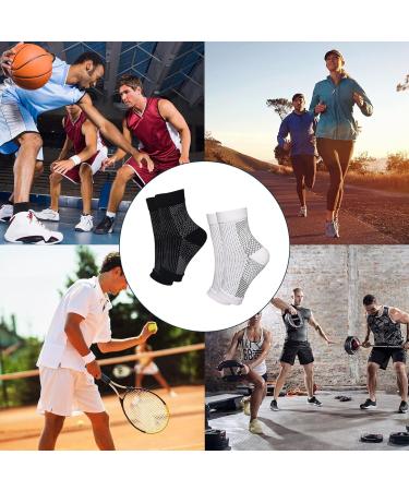 3 Pairs Compression Stockings & Cushions for Neuropathy Pain Relief | Ankle Support Socks & Bandage for Men & Women | Ideal for Flying & Running (L/XL) 5PCs - White - Buy Online on GoSupps.com