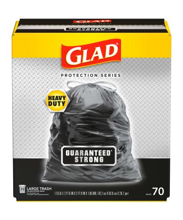 Glad Guaranteed Strong Large Drawstring Trash Bags, 30 Gallon, 70 Count