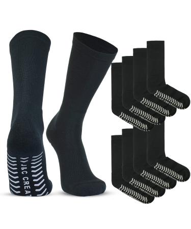 J&C Creations Hospital Socks For Men With Grips - Diabetic Neuropathy Socks - Physician Designed - Non-Slip Socks - Durable Bamboo Black Socks - Crew Length (Men's Size 10-13) (US Shoe 8-12) (4-Pack) Black (Men) - Buy Online on GoSupps.com