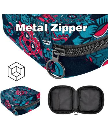 Buy Women's Bands Storage Bag - Menstrual Cup Pocket & Makeup Organizer - Sugar Skull Rose Design - Travel-Friendly with Big Capacity - Buy Online on GoSupps.com