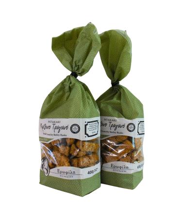 Erofili Avgenakis Greek Barley Rusks - Unsalted Crispy Snack 2 Pack x 400g (800g Total) - Healthy International Shipping - Buy Online on GoSupps.com