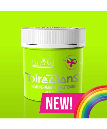 2 x New La Riche Directions Semi-Permanent Hair Color 88ml - Fluorescent Green Fluorescent Green 176 ml (1 pack)