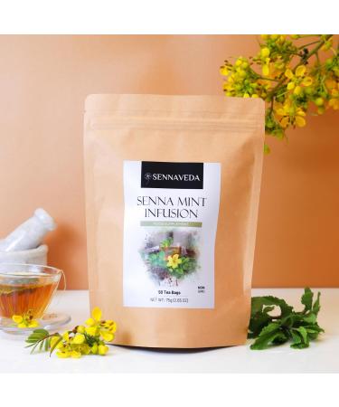 Sennaveda Senna Mint Infusion 50 Tea Bags| Made with Senna and Mint leaves | Herbal Tea | Digestive health | Detox tea | Detox cleanse | Laxatives | Senna tea for constipation 1 Count (Pack of 50) - Buy Online on GoSupps.com