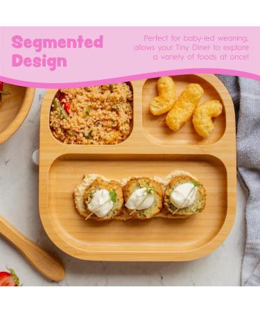 Children's Bamboo Segmented Dinner Plate with Suction Cup - Yellow - Buy Online on GoSupps.com