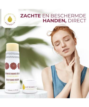 Camelia Cosmetiques SL ACEMELIA Hand cream in solid stick 50 gr Camellia and Shea Butter Restores dry and cracked hands Hypoallergenic Nongreasy Fast absorption Natural Ingredients - Buy Online on GoSupps.com