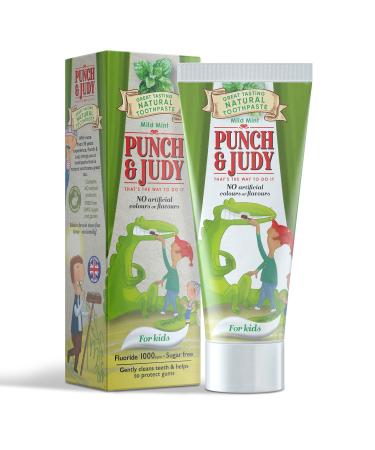 Punch & Judy Kids Natural Toothpaste Mild Mint Flavour 6+ Months Natural Ingredients Fluoride Sugar Free 50ml (Pack of 1) 50 ml (Pack of 1)