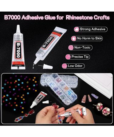 Mckanti B7000 Rhinestone Clear Glue and 2800Pcs Rhinestones Set | 13 Colors, 5 Sizes | Rhinestone Kit for Crafts, Nails, Shoes, Bags | Includes 50ml Glue, Dotting Pens, Tweezers, Wax Pencil, Tray - Buy Online on GoSupps.com