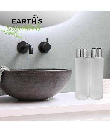 Buy Earth's Essentials 2-Piece Refillable HDPE Squeeze Bottles 473ml - Perfect for Lotions Shampoos & Oils - Black & Chrome Cap - International Shipping Available - Buy Online on GoSupps.com