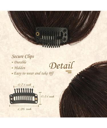 Sofeiyan 100% Remy Real Hair Clip-In Fringe Bangs & Ponytail Extensions - Natural Dark Brown Wispy Bangs for Women - Buy Online on GoSupps.com