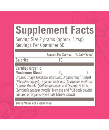 Om Mushroom Beauty Blend Powder - Superfood Supplement for Hair, Skin & Nails | 3.5 oz | Chaga, Cordyceps, Maitake - Buy Online on GoSupps.com