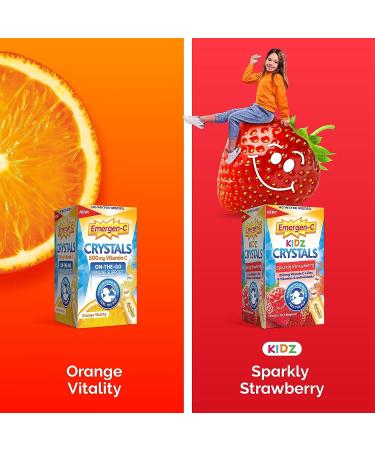 Emergen-C Kidz Crystals On-The-Go Immune Support Supplement - Sparkly Strawberry Flavored 56 Stick Packs - Buy Online on GoSupps.com