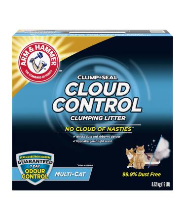ARM & HAMMER Cat Litter Clump & Seal Cloud Control Multi-Cat Odour Control Dust Free Clumping Clay Litter 8.62kg (Pack of 1) Cloud Control 8.6kg
