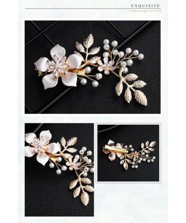 BSLVWG Hair Clip Rhinestone Bridal Hair Accessories Silver Flower Hair Clip for Bride Bridesmaid Handmade Flower Hair Pins Head Pieces for Women and Girls wedding Hair Piece - Buy Online on GoSupps.com