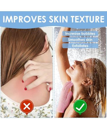6Pcs Exfoliating Gloves - Bamboo Shower Gloves - Bath and Body Exfoliator Mitts - Scrubs Away Ingrown Hair and Dead Skin - for Shower Spa Massage and Dead Skin Cell Remover Loofah - Green Blue Pink Blue+Green+Pink - Buy Online on GoSupps.com