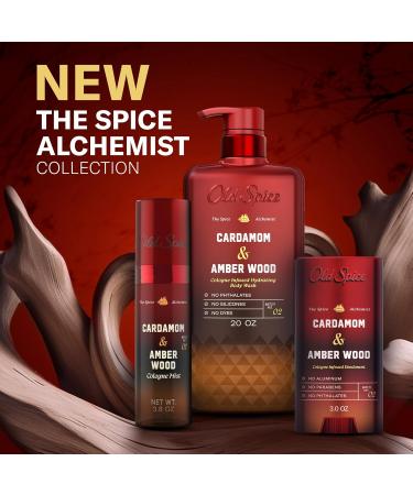 Old Spice Body Wash for Men The Spice Alchemist Collection 24/7 Cologne Infused Hydration No Trade Off Formula Free of Phthalates Silicones & Dyes Cardamom + Amber Wood Scent 20 oz - Buy Online on GoSupps.com