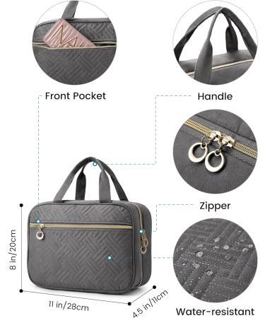 LOVEVOOK Waterproof Travel Toiletry Bag for Women - Large Clear Makeup Organizer with Hook, Grey - Buy Online on GoSupps.com