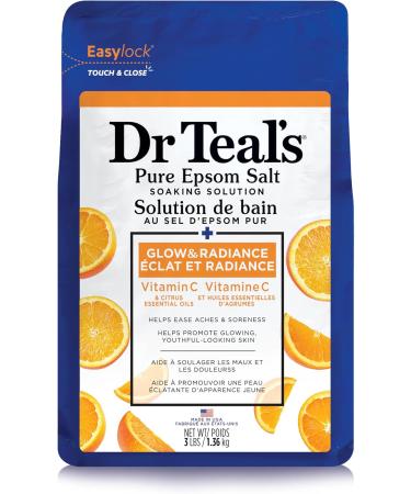 Dr Teal's lavender foaming bath 1000 Milliliter & (DRTE4) Vitamin C Epsom Salt 1.36 kilogram - Buy Online on GoSupps.com