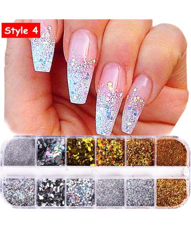 48 Color Nail Seedlettes Glitter & Rhinestone Art - DIY 3D Nail Stickers for Face & Body Decoration (4 Boxes) - Buy Online on GoSupps.com