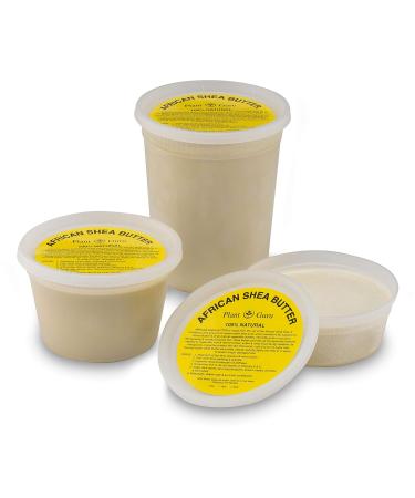 Raw African Shea Butter & Black Soap Combo Set - 100% Pure Unrefined Grade A | 1 lb Each | Natural Skin & Hair Care from Ghana - Aids Eczema Psoriasis & Stretch Marks - Buy Online on GoSupps.com