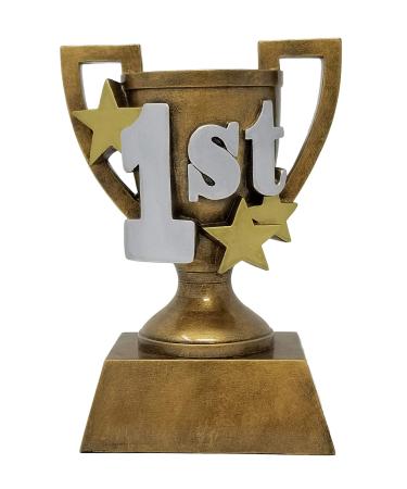 1st, 2nd or 3rd Place Gold Cup Trophy - First, Second or Third Place 3D Gold Cup Award - Engraved Plate on Request 1st Place - Buy Online on GoSupps.com