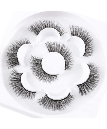 False Eyelashes 4 Pairs Fluffy False Eyelashes Natural 7D Eyelashes (H4X02)