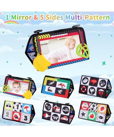 Shop Sarsumir Baby Mirror Toys - Foldable Contrast Book & Sensory Baby Mirror for Newborns (0-6 Months) - Buy Online on GoSupps.com