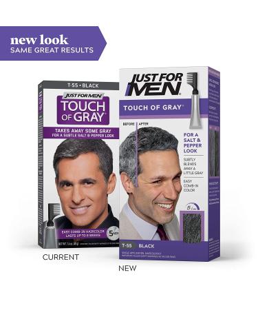 Just for Men Touch of Gray Comb-In Hair Color Black T-55 â€“ 1.4 oz (40g) | Effortless Solutions for Men - Buy Online on GoSupps.com